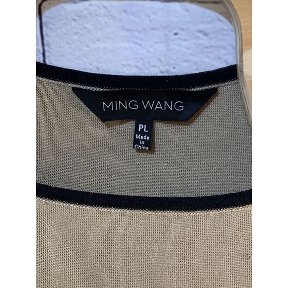 Ming Wang Tan Sleeveless Tank Top Size PL TAUPE/BLACK NEW WITH TAGS Von Maur $48 - Picture 2 of 10
